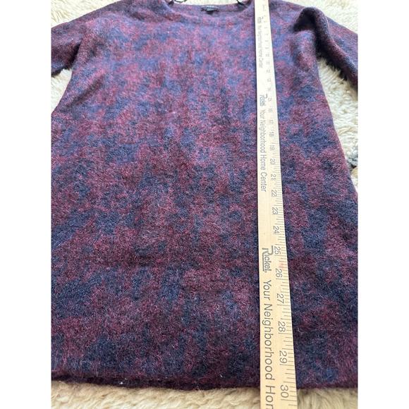 COS Knitted Mohair-Wool Blend Sweater Dress - XS dark burgundy black fuzzy tunic - Picture 8 of 14